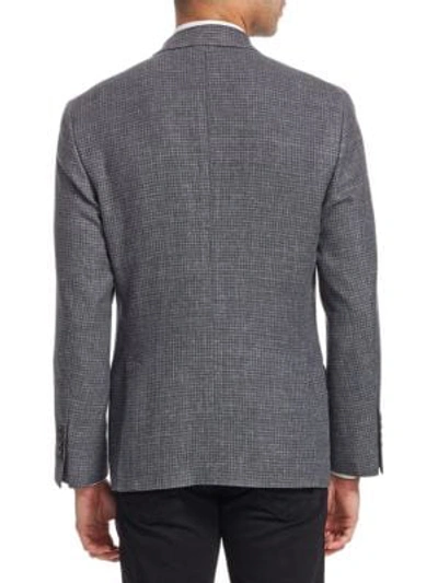 Shop Brunello Cucinelli Textured Houndstooth Jacket In Dark Gray