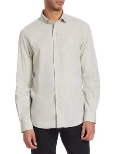 Shop Ralph Lauren Cotton Flannel Shirt In Oatmeal