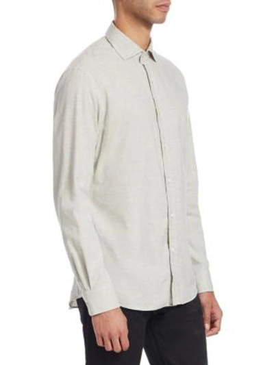 Shop Ralph Lauren Cotton Flannel Shirt In Oatmeal