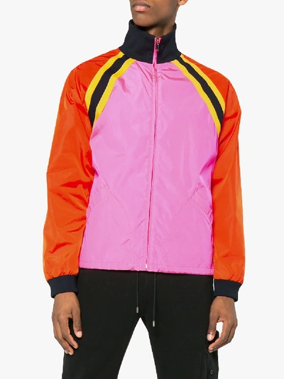 Shop Gucci Logo Print Shell Jacket In Pink