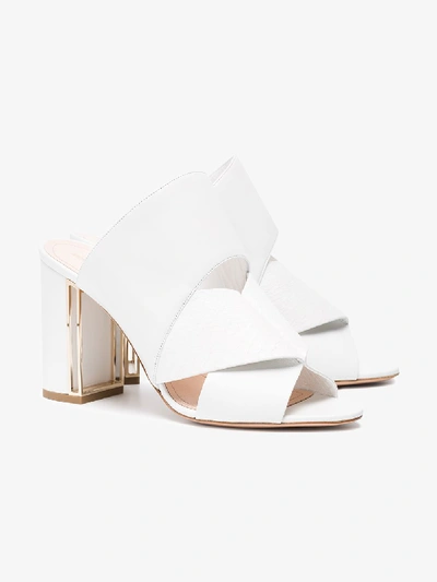 Shop Nicholas Kirkwood White Nini 90 Leather Sandals