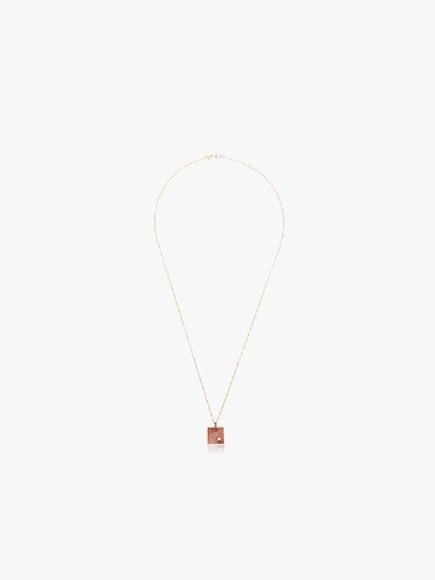 Shop Retrouvai 14k Yellow Gold And Pink Mini Karma Pendant Diamond Necklace In Metallic