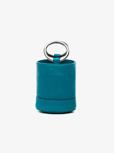 Shop Simon Miller Blue Bonsai 15 Mini Leather Bucket Bag