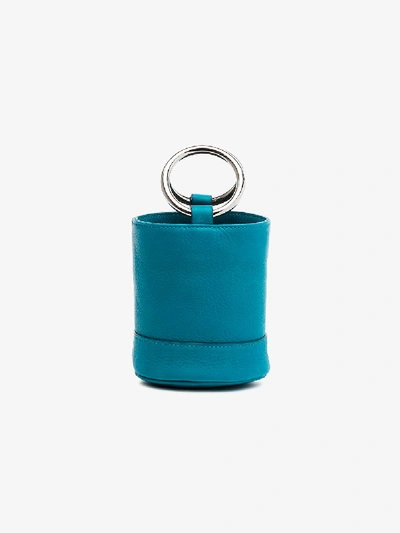 Shop Simon Miller Blue Bonsai 15 Mini Leather Bucket Bag