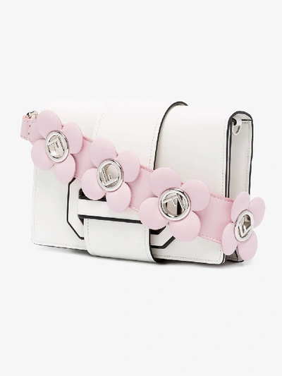 Shop Fendi Mini Strap You Floral Bag Strap In Pink&purple