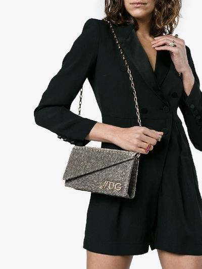 Shop Dolce & Gabbana Silver Dg Girls Glitter Clutch Bag In Metallic
