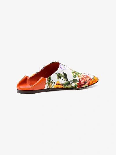 Shop Dolce & Gabbana Floral Leather Mules In Multicolour