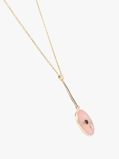 Shop Retrouvai Womens Pink & Purple 14k Yellow Gold And Pink Compass Opal And Tourmaline Pendant Necklace In Pink/purple