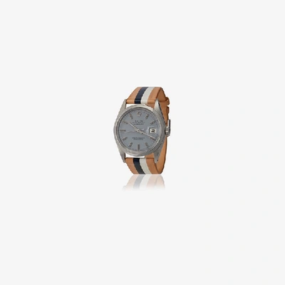 Shop La Californienne Modegrau Mariner Rolex Oyser Perpetual Datejust Stainless Steel Watch 36mm In Grey