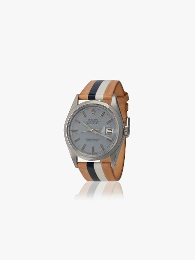 Shop La Californienne Modegrau Mariner Rolex Oyser Perpetual Datejust Stainless Steel Watch 36mm In Grey