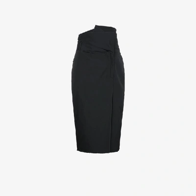 Shop Ambush High Waisted Midi Skirt In Black