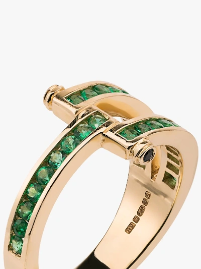 Shop Retrouvai 14k Yellow Gold Magna Emerald Ring In Metallic