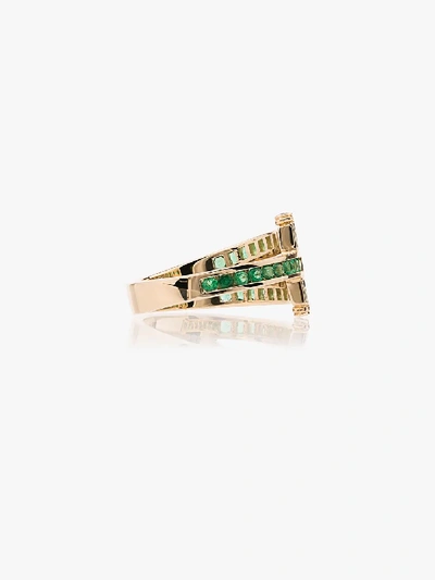 Shop Retrouvai 14k Yellow Gold Magna Emerald Ring In Metallic