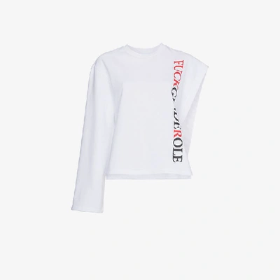 Shop Blindness Printed Open Split Seam Sweatshirt In White