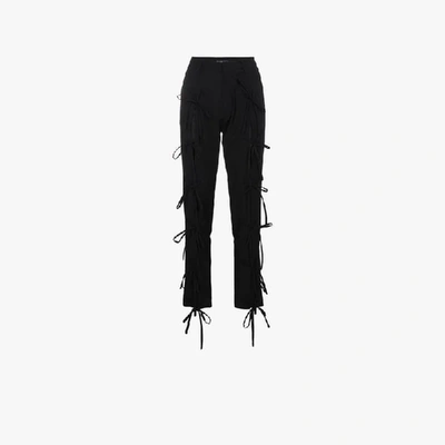Shop Blindness Tie Front Trousers In Black
