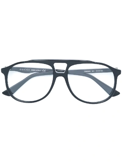 Shop Gucci Eyewear Oversized Retro Glasses - Black
