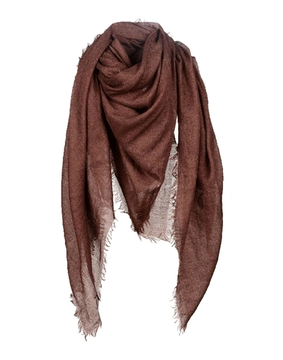 Shop Rick Owens Square Scarves In Cocoa