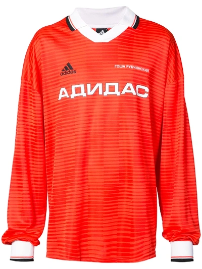 Gosha Rubchinskiy Red Long Sleeve Adidas Originals Edition Polo