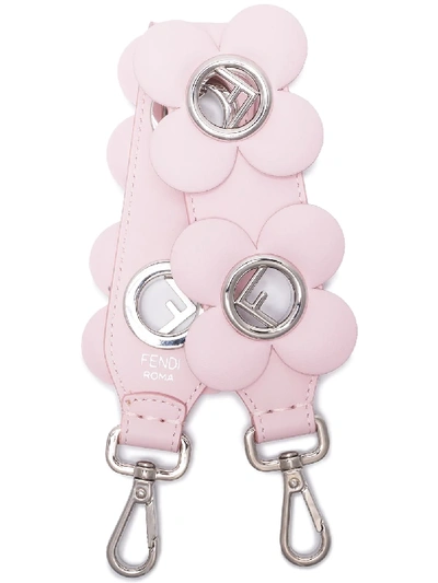 Shop Fendi Pink Mini Strap You Floral Leather Bag Strap