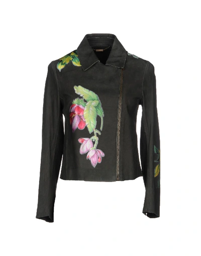 Shop Blumarine Jackets In Dark Green