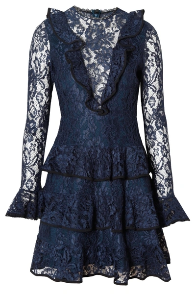 Shop Alexis Tracie Dress Navy Lace In Navy, Blue