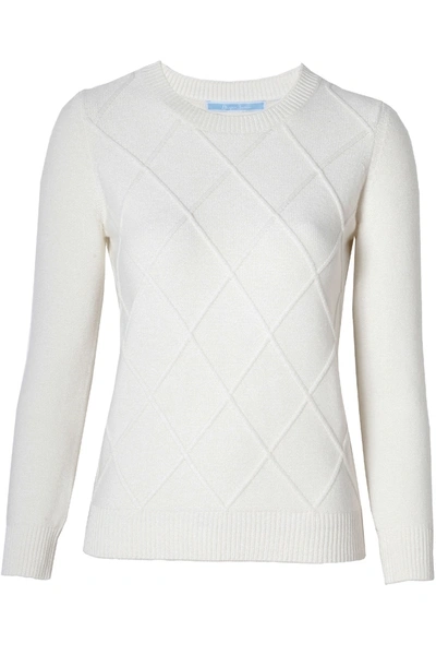 Shop Draper James Argyle Sweater Willow White In Willow, White
