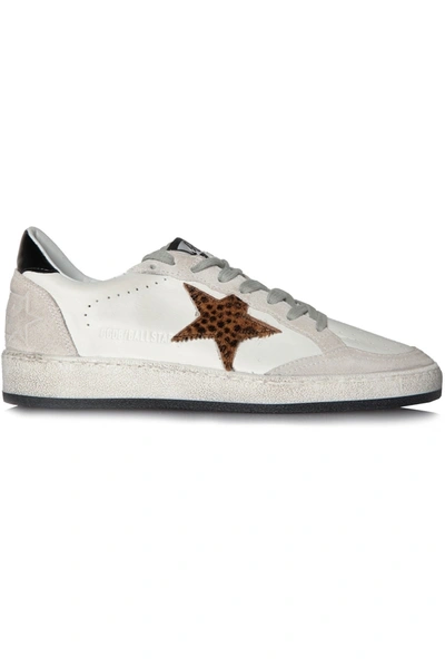 Shop Golden Goose Sneakers Ball Star White Leopard Star In White, Leopard, Golden, Green