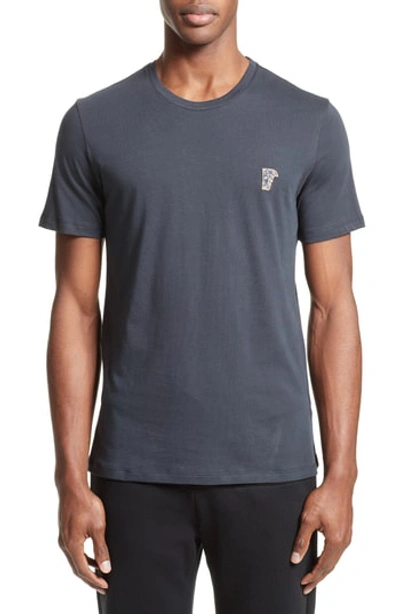 Shop Versace Half Medusa Patch T-shirt In Navy