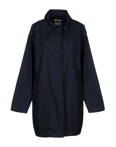 Shop Ecoalf Overcoats In Dark Blue