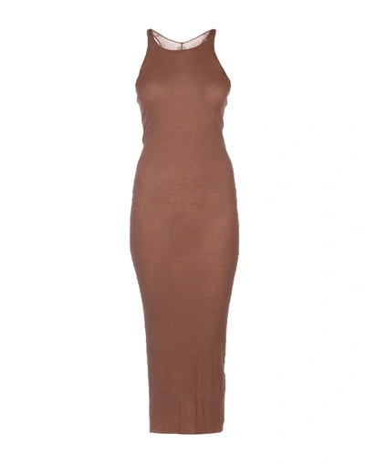 Shop Rick Owens 3/4 Length Dresses In Cocoa