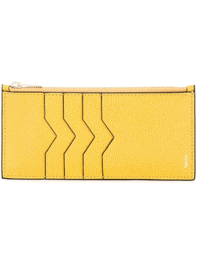 Shop Valextra Vertical Wallet - Yellow In Yellow & Orange