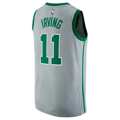 Shop Nike Men's Boston Celtics Nba Kyrie Irving City Edition Connected Jersey, Grey