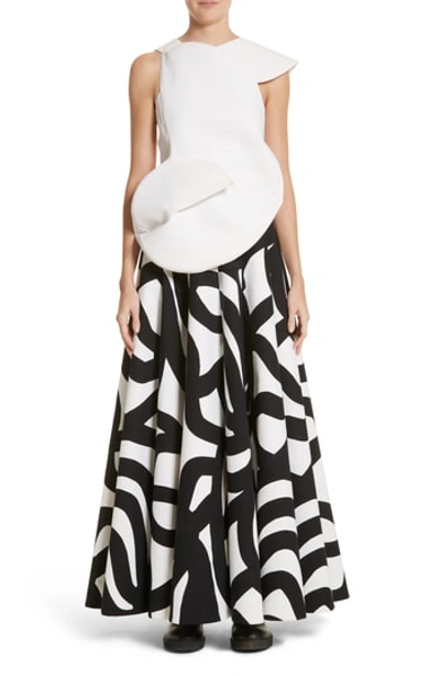 Shop Junya Watanabe Swirl Skirt In White/ Black