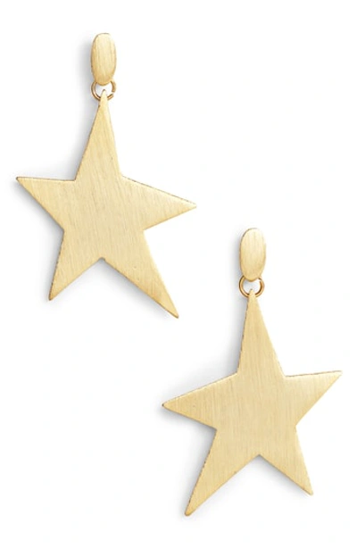 Shop Rebecca Minkoff Star Girl Drama Drop Earrings In Gold