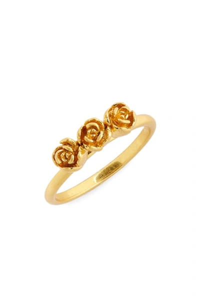Shop Madewell Triple Rosebud Ring In Vintage Gold