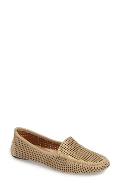 Shop Patricia Green 'barrie' Flat In Gold Suede