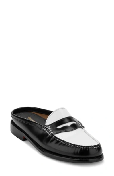 Shop G.h. Bass & Co. Wynn Loafer Mule In Black/ White Leather
