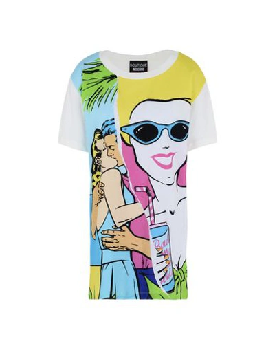 Shop Boutique Moschino Short Sleeve T-shirts In White