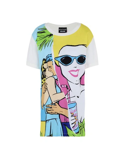 Shop Boutique Moschino Short Sleeve T-shirts In White