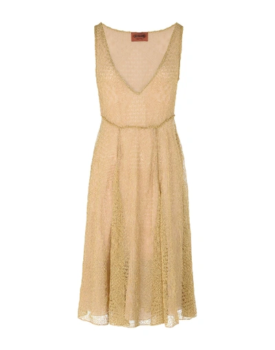 Shop Missoni Short Dress In Ocher
