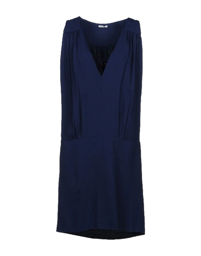 Shop Miu Miu Short Dress In Dark Blue