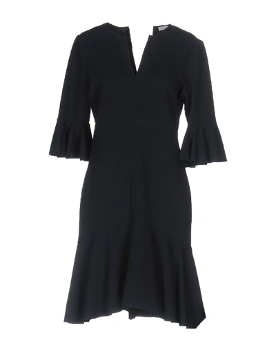 Shop Dondup Short Dresses In Dark Blue