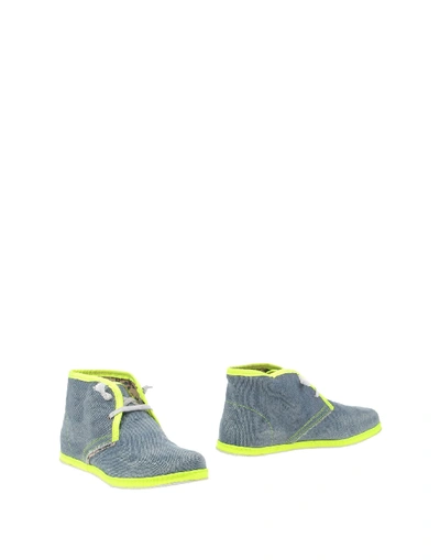 Shop Le Crown Ankle Boots In Slate Blue