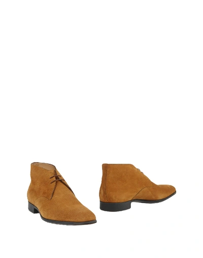 Shop Santoni Ankle Boots In Tan