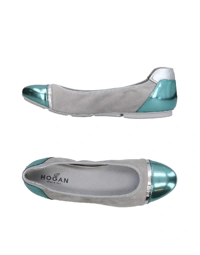 Shop Hogan Ballet Flats In Grey