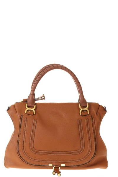 Shop Chloé Large Mercie Tan Leather Bag