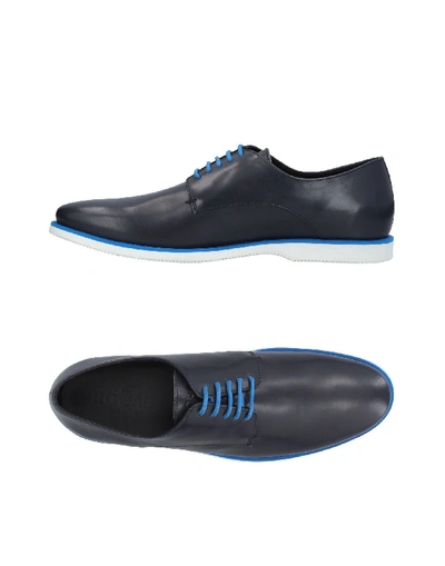 Shop Hogan Lace-up Shoes In Dark Blue