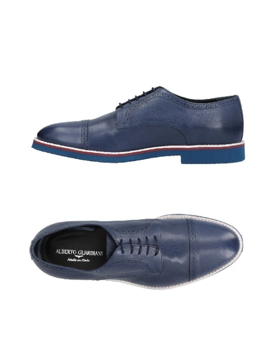 Shop Alberto Guardiani Laced Shoes In Blue