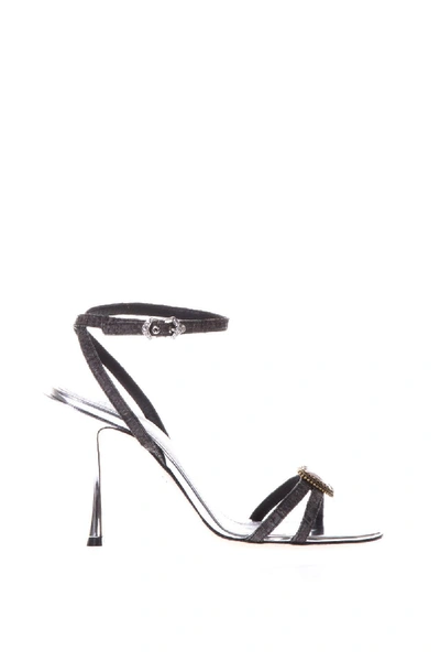 Shop Dolce & Gabbana Black And Silver Keira Sandals In Black-silver