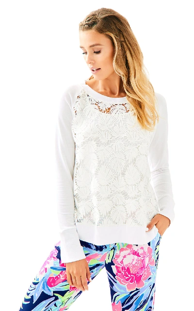 Shop Lilly Pulitzer Citron Pullover In Resort White